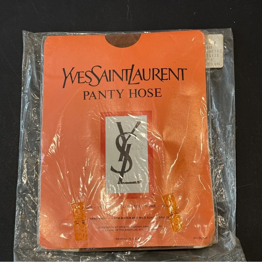 Vintage 1970 Yves Saint Laurent Panty Hose Tan Beige Outsize 170-215 lbs 5’-6’‎